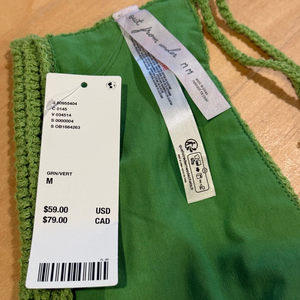 🏷️NWT Out From Under by UO Bliss Green Crochet Knit Bikini Swimwear 💚 - Picture 7 of 7